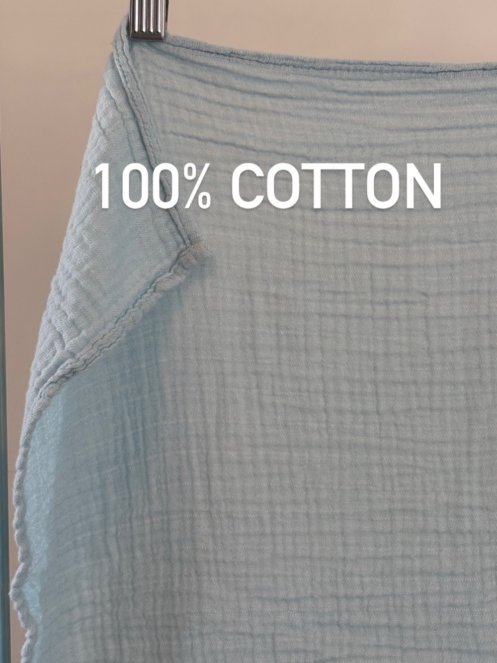 100% Cotton Muslin Blanket / Scarf / Swaddle | baby blue color